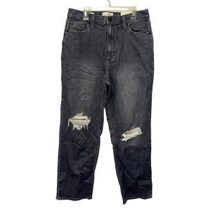 NWT Universal Thread Vintage Straight Black Distressed Jeans 10 Short Raw Hem